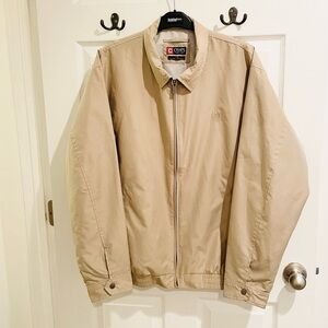 Chaps men’s Ralph Lauren classic lightweight jacket, khaki tan color sz L. EUC